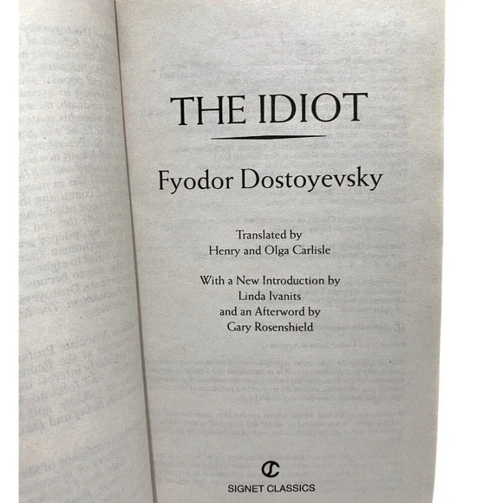 Book The Idiot by Fyodor Dostoyevsk